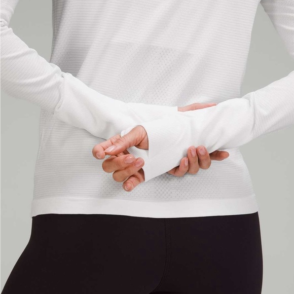 Lululemon Swiftly Tech Long Sleeve Shirt 2.0 Race Length - Size 10 - White - Picture 3 of 10